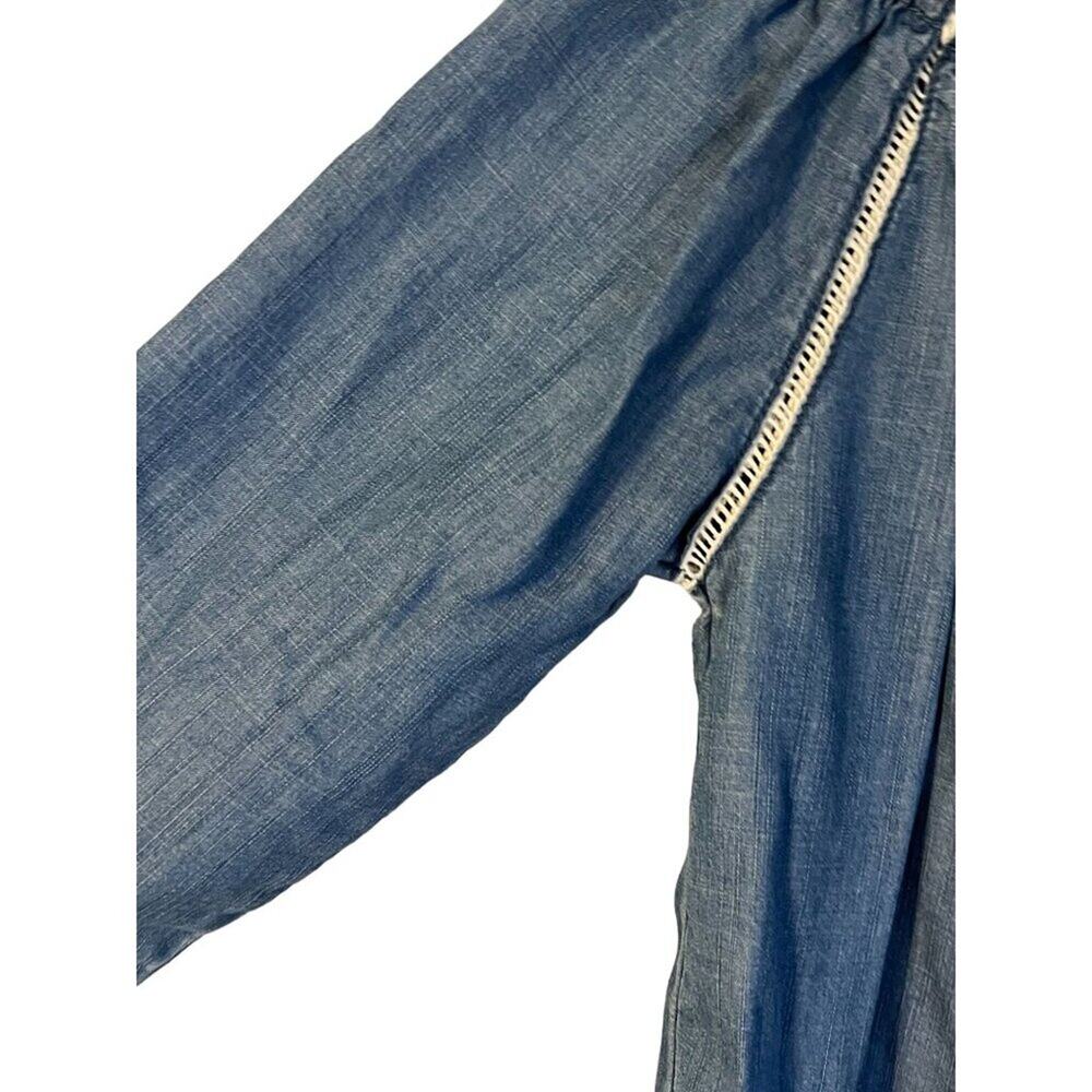 INC International Concepts Chambray denim Top Women's Size Small Excellent very - Picture 7 of 8